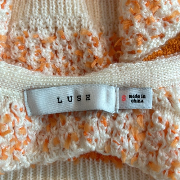 NWOT Lush Orange and White Knit Sweater Tank - Picture 3 of 3